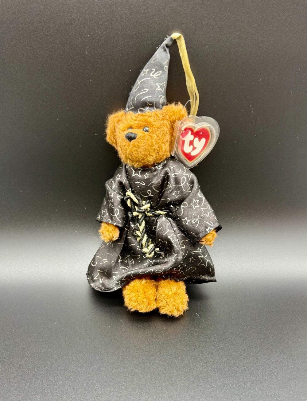 Ty Attic Treasures Merwyn Wizard Bear Halloween Sorcerer Plush Retired w Tag